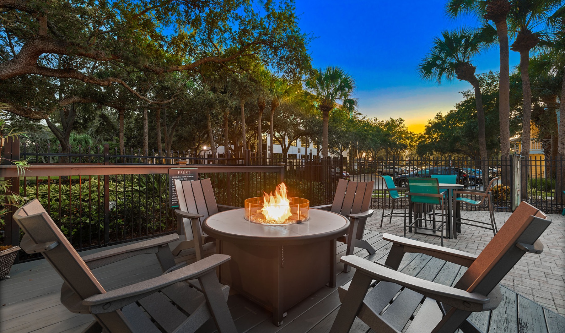 Firepit at dusk