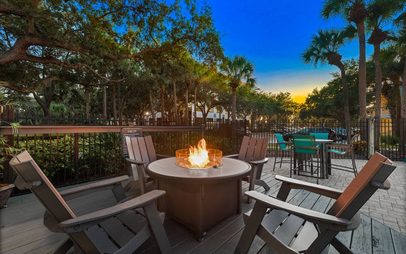 Firepit at dusk
