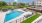 a swimming pool in a courtyard